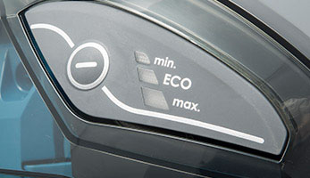 THOMAS DRYBOX, электронная регулировка мощности THOMAS DRYBOX, TouchTronic для электронного регулирования силы всасывания. 4 уровня мощности и режим ECO