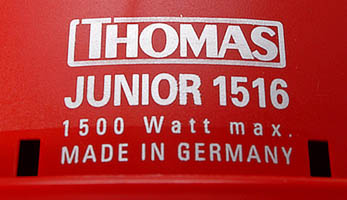 THOMAS Junior 1516, мощность 1500 Вт, сделано в Германии Универсальный пылесос THOMAS Junior 1516, мощность 1500 Вт, настоящее немецкое качество