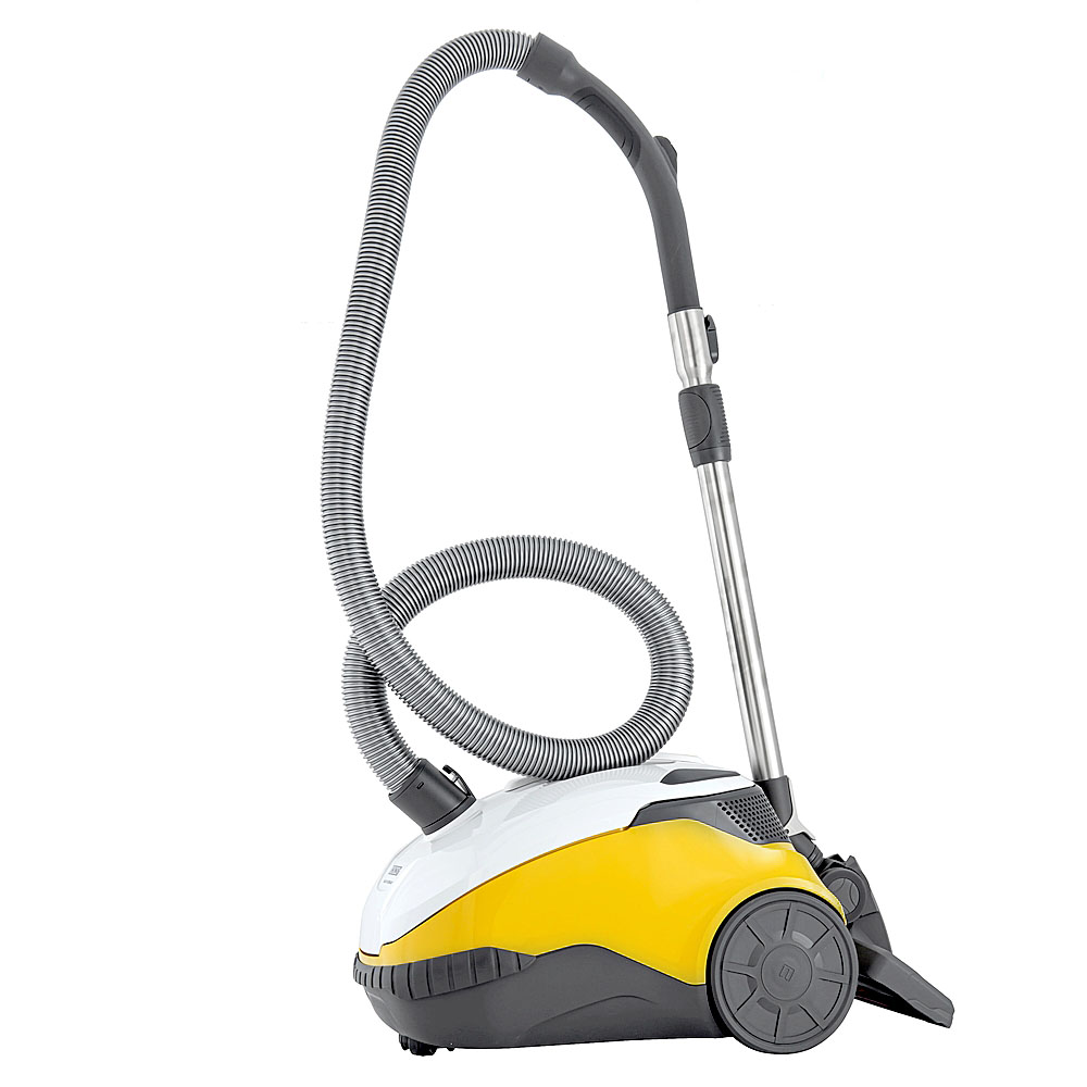 Perfect Air Animal Pure со шлангом, трубой и насадкой, вид сбоку  Безмешковый пылесос THOMAS Perfect Air Animal Pure со шлангом, телескопической трубой и насадкой, вид сбоку