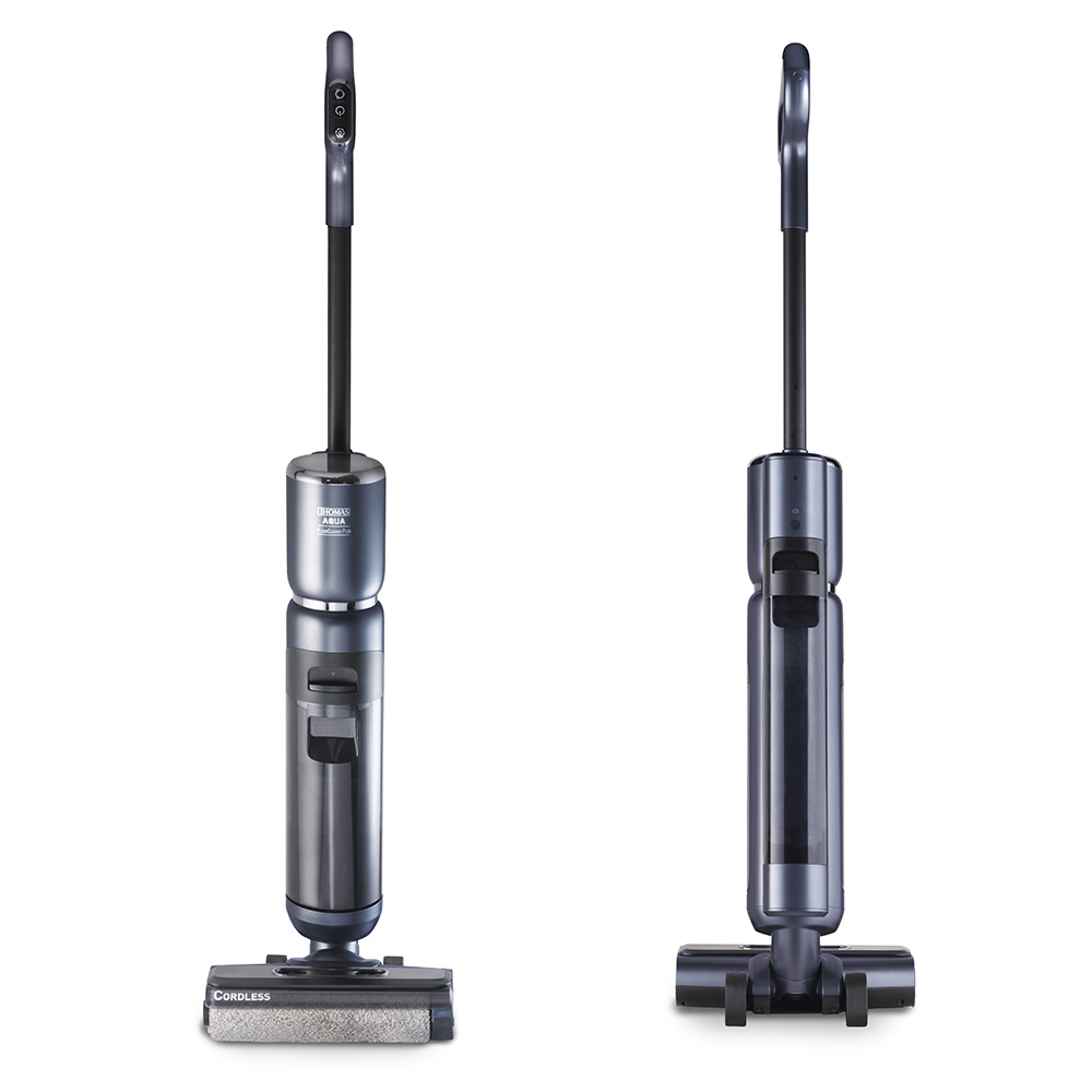 AquaFloorCleaner Cordless Plus, вид спереди и сзади Аккумуляторный моющий пылесос AquaFloorCleaner Cordless Plus, вид спереди и сзади, стильный и современный дизайн