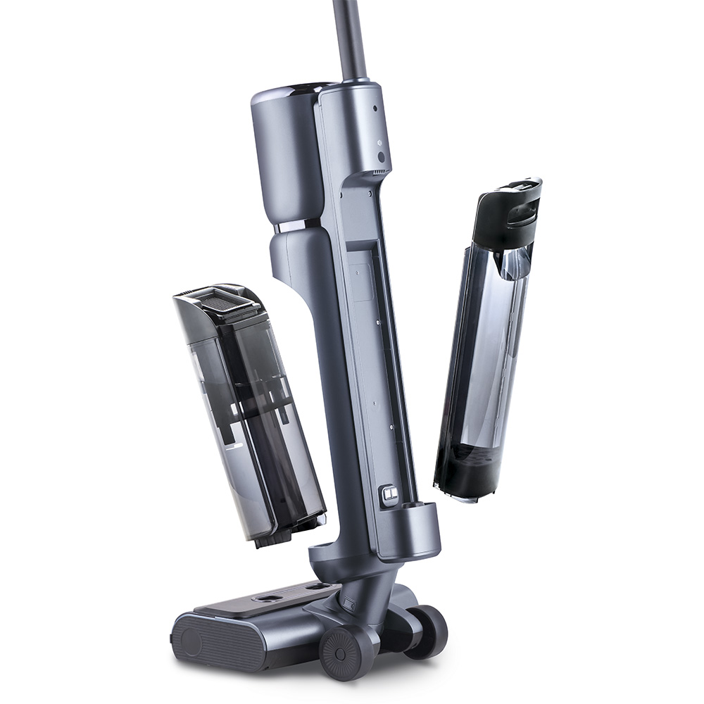 AquaFloorCleaner Cordless Plus, отдельные съемные емкости для чистой и грязной воды Аккумуляторный пылесос AquaFloorCleaner Cordless Plus, отдельные емкости для чистой и грязной воды, которые легко снимаются