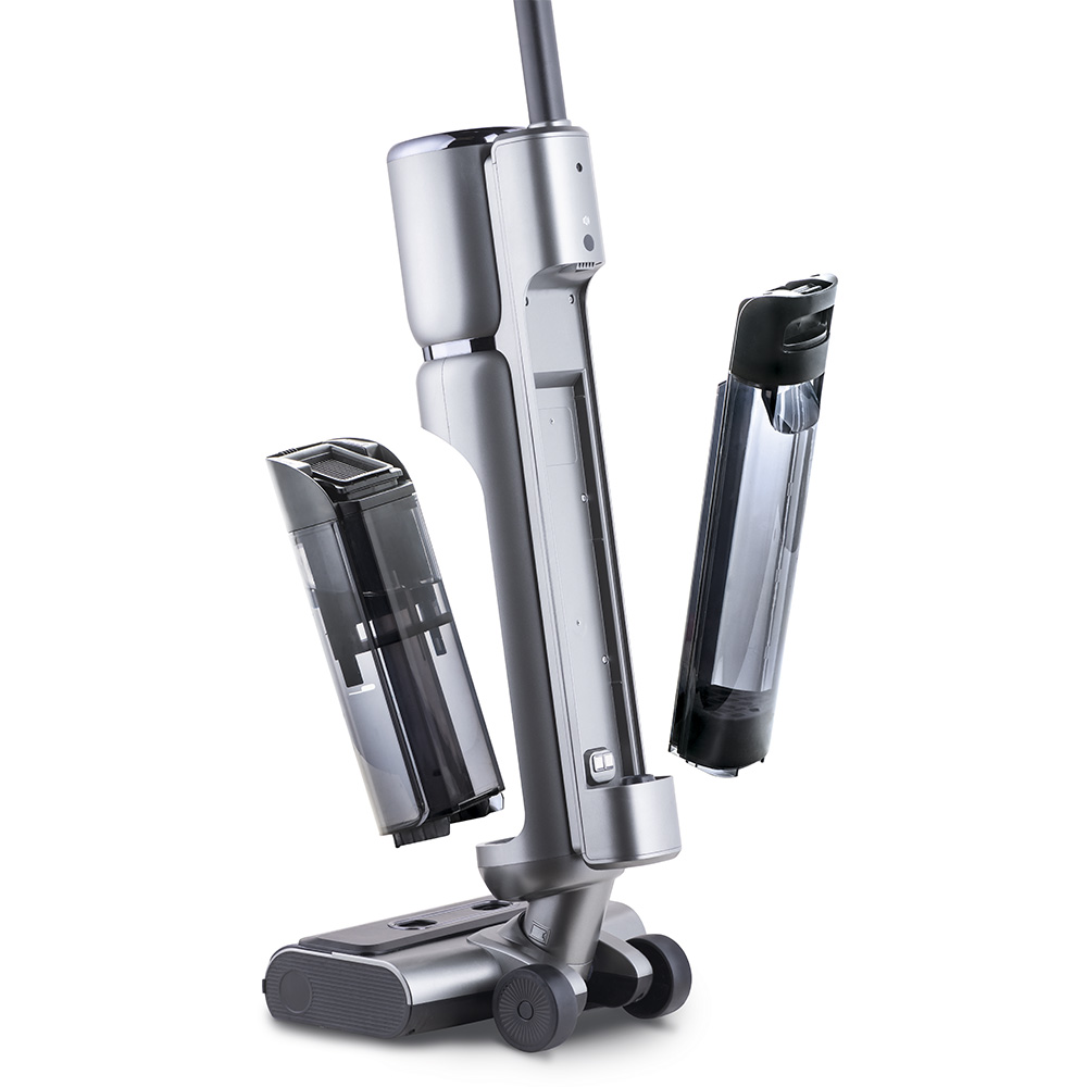 AquaFloorCleaner Cordless, отдельные съемные емкости для чистой и грязной воды Аккумуляторный пылесос AquaFloorCleaner Cordless, отдельные емкости для чистой и грязной воды, которые легко снимаются