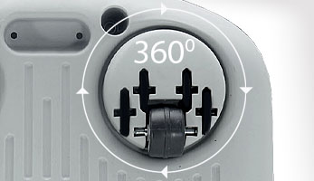 Передние ходовые ролики EasyDrive вращаются на 360 градусов и обеспечивают легкость передвижения пылесоса